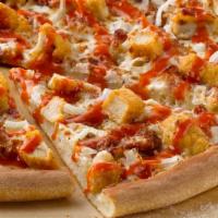 Buffalo Chicken Pizza Ride · Our signature marinated Buffalo chicken is topped on double the pizza sauce and cheese to gi...