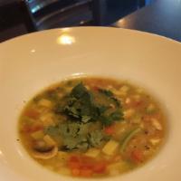 Chilled Avocado Citrus Soup · Chilled soup with fresh orange and lime juices, avocado, plum tomato, button mushroom, onion...