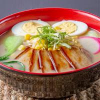 Pork Belly Ramen · Japanese small noodles with soup.
