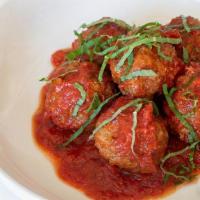 House-Made Meatballs · Pork and beef in pomodoro sauce.