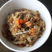 House Fried Rice  · Carrot, onion, scallion, cabbage, & garlic butter. Vegetarian. Can be made vegan.