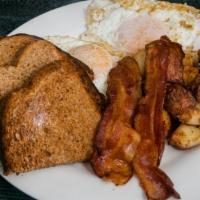 The Hunger Game · 2 eggs and 2 bacon or sausage with home fries and toast.