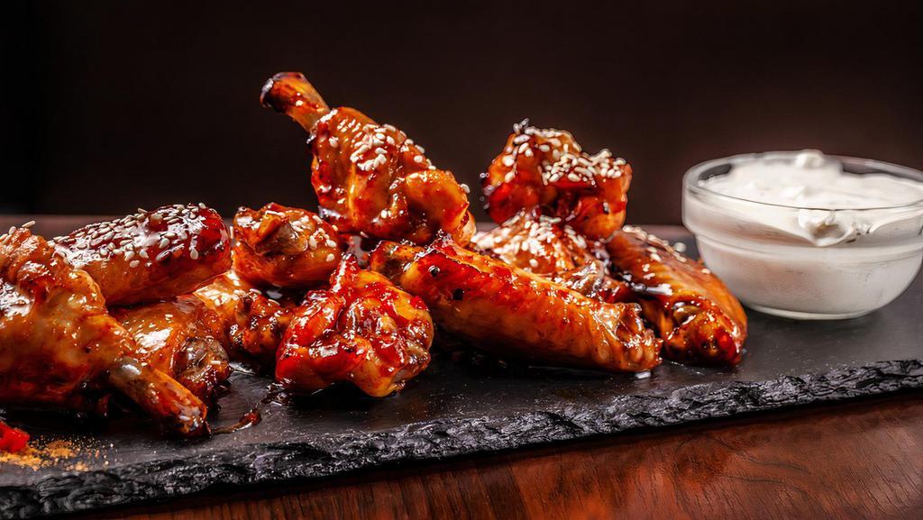 Wing Platter · 6 Jumbo Party Wings Tossed with Flavor of Choice and Served with Choice of 2 Sides.
