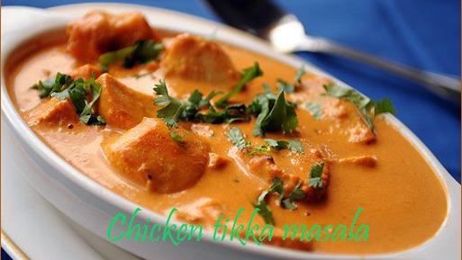 Chicken Tikka Masala · Breast meat chicken skewed in tandoor (clay oven) and sautéed in a tomato and rich creamy sauce topped with bell peppers.