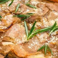 La Porchetta · Porchetta Romana, (seasoned pork belly), truffle-infused extra virgin olive oil, pecorino ro...