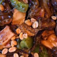 Kung Pao Eggplant · Hot and spicy. Gluten-free.