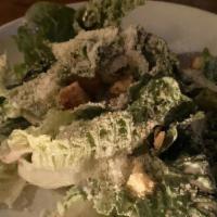 Gem Romaine Caesar Salad · baby gem romaine, local pecorino, seasoned croutons