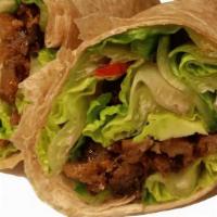Chicken Teriyaki Basil Wrap · Lettuce, squash, zucchini, peppers and onions, basil pesto and teriyaki sauce. Served with f...