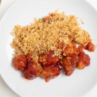 Orange Chicken · Chunks of chicken sauteed in special brown sauce with imported orange peels.