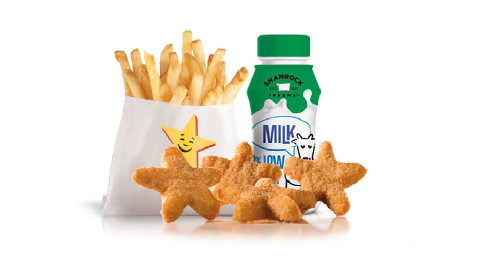 Chicken Stars Cool Kids Combo · Four pieces crispy star-shaped chicken nuggets with the choice of dipping sauce.