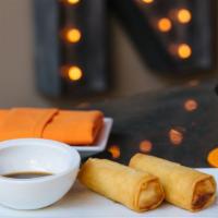 Spring Rolls (2) · fried spring rolls filled with carrots, cabbage, & mushroom - vegetarian - spice: 0 out of 5