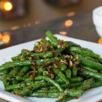 Vegetarian String Beans · string beans stir-fried with garlic and pickled vegetables - spice: 0 out of 5
served with w...