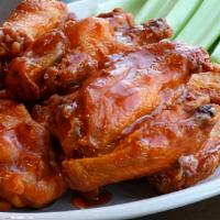 Buffalo Wings (12 Pcs.) · Served with celery. A house specialty, choose buffalo, bbq or old bay served with bleu chees...