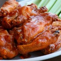 Buffalo Wings (18 Pcs.) · Served with celery. A house specialty, choose buffalo, bbq or old bay served with bleu chees...
