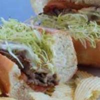 Steak & Cheese Sub · Thin slices of lean and tender steak covered with melted provolone cheese.
