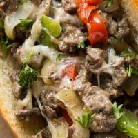 Big Ben Cheese Steak · Philly Cheese Steak served with sautéed onions, peppers, mushrooms and homemade marinara sau...