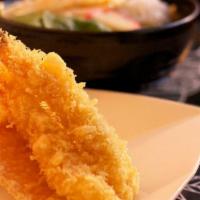 Tempura Udon Lunch · Udon noodle soup with tempura.