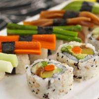 Vegetarian Combination · Combination of vegetarian sushi with fuji roll. Salad only.