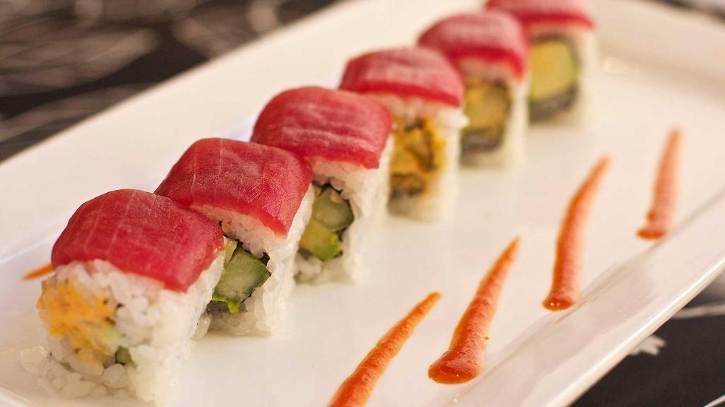 Fire · Avocado, cucumber, spicy sauce topped with tuna.