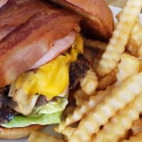 Everyday Special Jim'S Burger · Grilled onion,mushroom and jalapeno
Bacon Ham American cheese