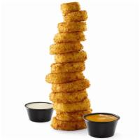 Towering Onion Rings® · 13 crispy onion rings with Campfire Mayo and ranch. 1290 cal.