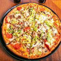 Stow House Special · Pepperoni, Sausage, Hamburger, Mushrooms, Onions, & Green Peppers.