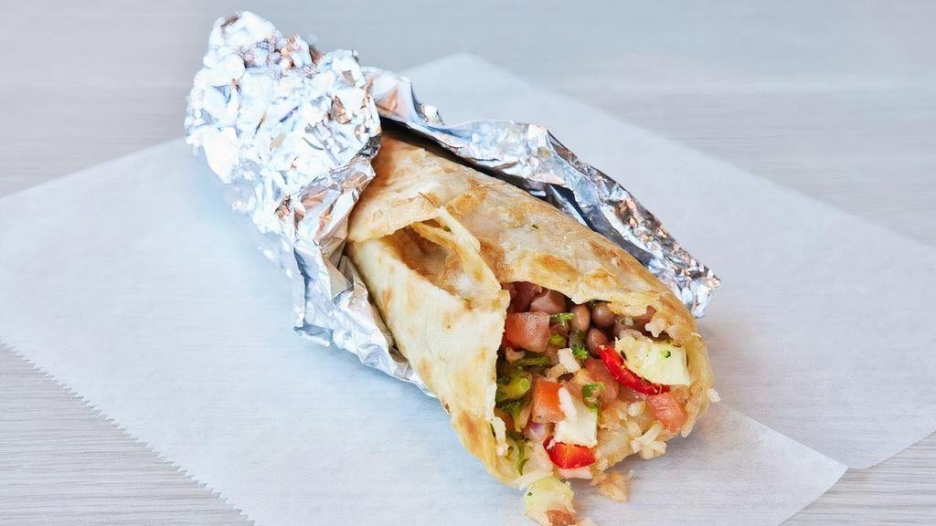 Regular Grilled Veggies Quesadilla · A mix of lightly seasoned broccoli, red and yellow peppers, corn, zucchini, squash, red onions, cauliflower and seasonally available vegetables like Brussels sprouts