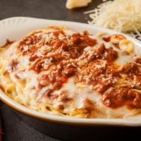 Baked Spaghetti · Tender pasta smothered in gino's original meaty pasta sauce topped with 100% real mozzarella...