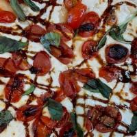 Caprese Pie · Tomato, basil, fresh mozzarella and balsamic glaze.