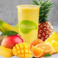 Protein Max Smoothie · Apple, mango, banana, orange, pineapple, protein.