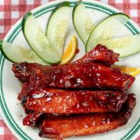 Bar-B-Q Spareribs · A cut of meat from the bottom section of the ribs.