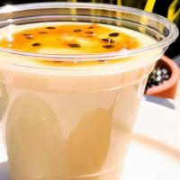 Passion Fruit Moose · Made with tropical passion fruit. GF