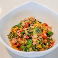 Brussel Sprout Salad · Deep-fried brussel sprouts and mixed vegetables with thai style sweet chili dressing.