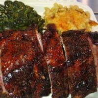 Half Rack Rib Platter · Talk about ribs, you'll be talking about ours. Flavorful, tender and meaty. Not boiled in wa...