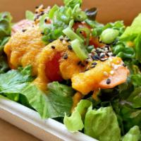 Little Tiger Side Salad · Signature greens, pickled carrots, & tomatoes w/miso dressing. (vegan / gluten free) 

*Sorr...