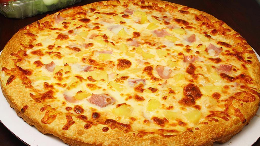 Hawaiian Pizza (Small) · Ham, pineapple and our homemade roasted tomato sauce