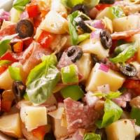 Antipasto Salad · Garden salad with Mortadella, cooked salami, genoa salami rolled with provolone cheese