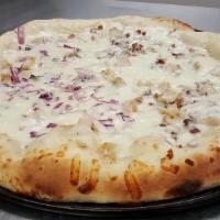 Chicken Bacon Ranch Pizza (Large 16'') · Ranch, grilled chicken, bacon & red onion.