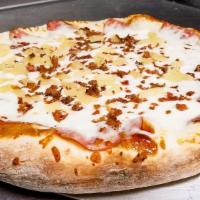 Aloha Pizza (Large 16'') · BBQ sauce, bacon bits, Canadian bacon, & pineapple.