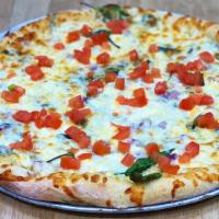 Greek Pizza (Small 12'') · Garlic butter sauce, baby spinach, tomatoes, onions, & mozz & feta.