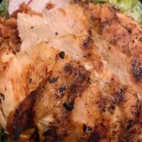 Chicken Cobb Salad · romaine, bacon, tomato, avocado, cucumber, bleu cheese crumbles, buttermilk ranch