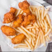 Wing Dings (10Pc) · With fries or rice and soda.