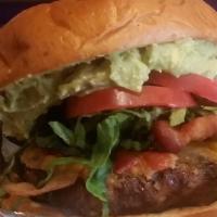 Fresh Angus Burger Patty · Eight Ounces. Served with lettuce, tomato, and sliced onions. Your choice of coleslaw, frenc...