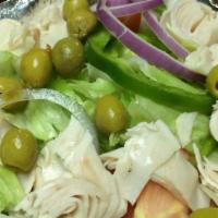 Greek Salad · Classic garden salad topped with feta cheese and Greek olives.