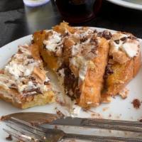 Cannoli French Toast · sweet ricotta, chocolate chips and crumbled cannoli shells.