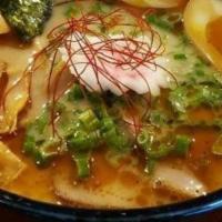 Spicy Miso Ramen · The most popular ramen from our original restaurant, housemade pork broth seasoned with miso...