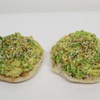 Bird Seed Breakfast · English Muffin Avocado Toast with Everything Bagel Seasoning.