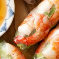 Spring Rolls (Gỏi Cuốn) · Steamed rice paper wrapped around your choice of protein, mint, lettuce and vermicelli. Serv...