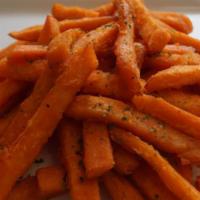 Sweet Potato Fries · Wedges of sweet potatoes tossed with oil sprinkled with spices and baked on high heat until ...