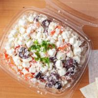Feta & Olives · Crumbled Athenos' feta cheese mixed with tomatoes, sun-dried mint, Kalamata olives and extra...